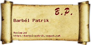 Barbél Patrik névjegykártya