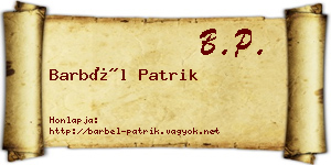 Barbél Patrik névjegykártya