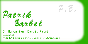patrik barbel business card