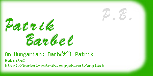 patrik barbel business card